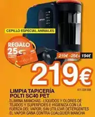 Expert Polti - limpia tapiceria sc40 pet oferta