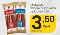 Eroski Palacios - chorizo dulce extra o picante oferta