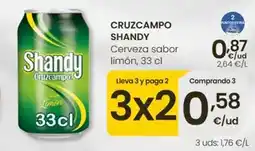 Eroski Cruzcampo - shandy cerveza sabor limon oferta