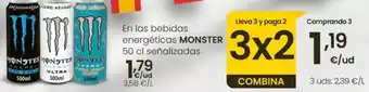 Eroski Monster - en las bebidas energéticas oferta