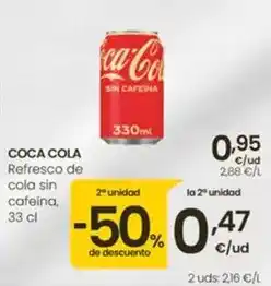 Eroski Coca-cola - refresco de cola sin cafeina oferta