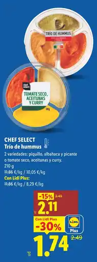 Lidl CHEF SELECT Trío de hummus oferta