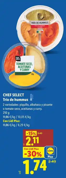 Lidl CHEF SELECT Trío de hummus oferta