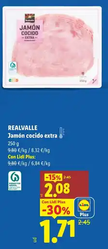 Lidl REALVALLE Jamón cocido extra oferta