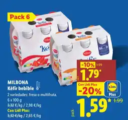 Lidl MILBONA Kéfir bebible oferta