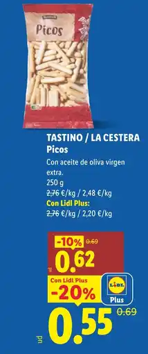 Lidl TASTINO / LA CESTERA Picos oferta