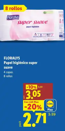 Lidl FLORALYS Papel higiénico super suave oferta