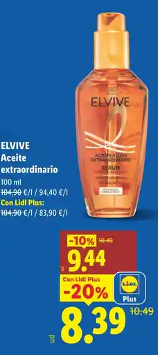 Lidl ELVIVE Aceite extraordinario oferta
