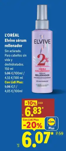 Lidl L'ORÉAL Elvive sérum rellenador oferta