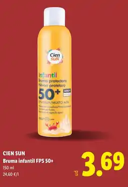 Lidl CIEN SUN Bruma infantil FPS 50+ oferta