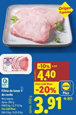 Lidl Filete de lomo de cerdo oferta