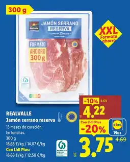 Lidl REALVALLE Jamón serrano reserva oferta