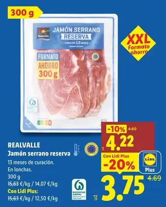Lidl REALVALLE Jamón serrano reserva oferta