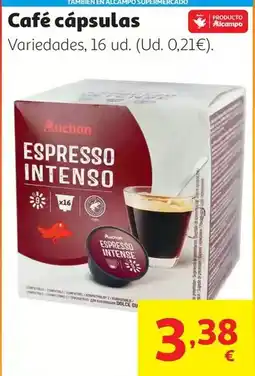 Alcampo Cafe capsulas d. espresso intenso i9 auchan 16uds 112g oferta