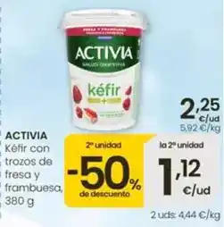 Eroski Activia - kefir con trozos de fresa y frambuesa oferta