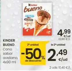 Eroski Kinder - bueno cono sabor avellana oferta