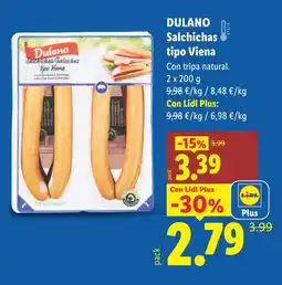Lidl DULANO Salchichas tipo Viena oferta