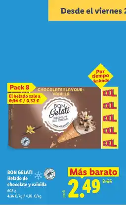 Lidl BON GELATI Helado de chocolate y vainilla oferta