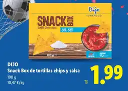 Lidl DIJO Snack Box de tortillas chips y salsa oferta