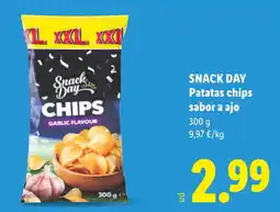 Lidl SNACK DAY Patatas chips sabor a ajo oferta