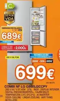 Expert Lg - combi nf gbbsj2ccpy oferta