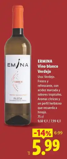 Lidl ERMINA Vino blanco Verdejo oferta