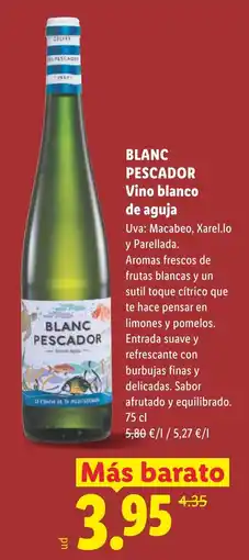 Lidl BLANC PESCADOR Vino blanco de aguja oferta