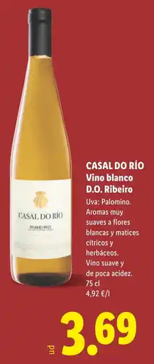Lidl CASAL DO RÍO Vino blanco D.O. Ribeiro oferta