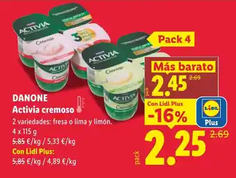 Lidl DANONE Activia cremoso oferta