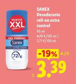 Lidl SANEX Desodorante roll-on extra control oferta
