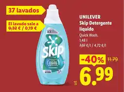 Lidl UNILEVER Skip Detergente líquido oferta