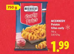 Lidl MCENNEDY Patatas fritas curly oferta