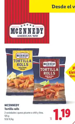 Lidl MCENNEDY Tortilla rolls oferta