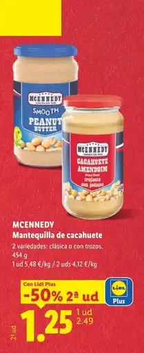Lidl MCENNEDY Mantequilla de cacahuete oferta
