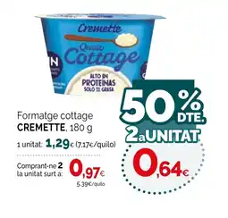Condis CREMETTE Formatge cottage oferta