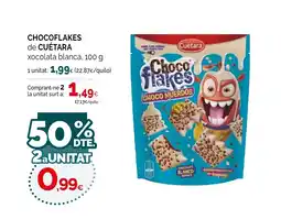 Condis CUÉTARA Chocoflakes de xocolata blanca oferta