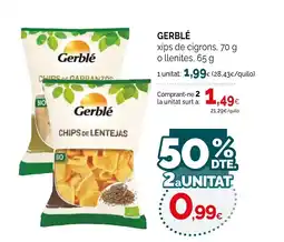 Condis GERBLÉ xips de cigrons, o llenites oferta