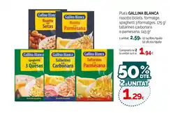 Condis GALLINA BLANCA Plats rissotto bolets, formatge, spaghetti 3 formatges oferta