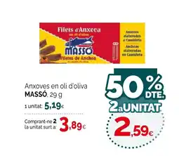 Condis MASSÓ Anxoves en oli d'oliva oferta