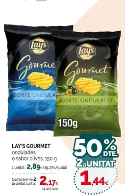 Condis LAY'S GOURMET ondulades o sabor olives oferta