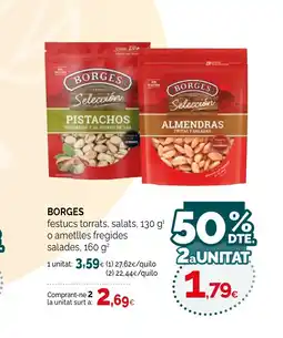 Condis BORGES festucs torrats, salats o ametlles fregides salades oferta