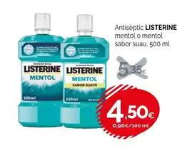 Condis LISTERINE Antisèptic mentol o mentol sabor suau oferta