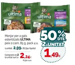 Condis ULTIMA Menjar per a gats esterilitzats peix o carn oferta