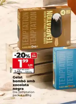 Maxi Dia DIA TEMPTATION Gelat bombó amb xocolata negra oferta