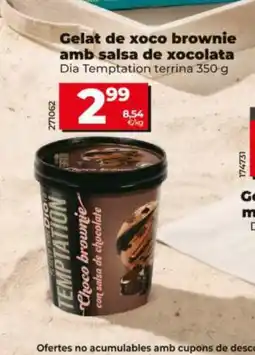 Maxi Dia DIA TEMPTATION Gelat de xoco brownie amb salsa de xocolata oferta
