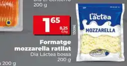 Maxi Dia DIA LÁCTEA Formatge mozzarella ratllat oferta