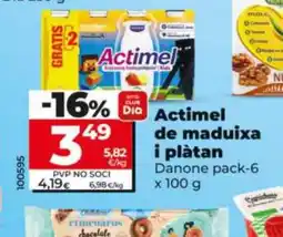 Maxi Dia DANONE Actimel de maduixa i plàtan oferta