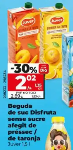 Maxi Dia JUVER Beguda de suc Disfruta sense sucre afegit de préssec / de taronja oferta