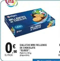 E.Leclerc ELIGES Galletas mini rellenas de chocolate oferta