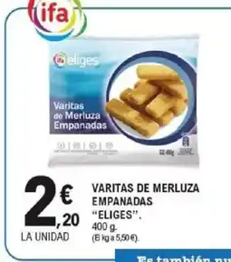 E.Leclerc ELIGES Varitas de merluza empanadas oferta